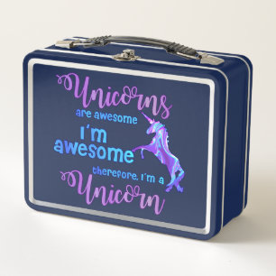 Pastel Rainbow I bin ein Einhorn Metall Lunch Box
