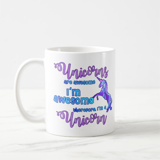Pastel Rainbow I bin ein Einhorn Tasse (Links)