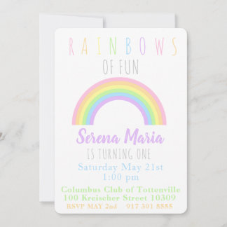 Pastel Rainbow Invitation Einladung