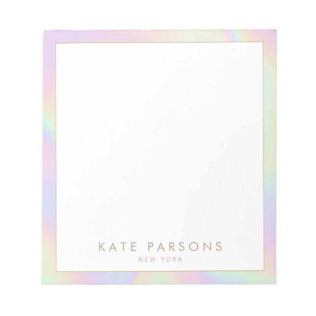 Pastel Rainbow Iridescent Notepad Notizblock (Vorderseite)