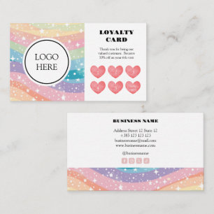 Pastel Rainbow Kawaii Loyalty Card Treuekarte