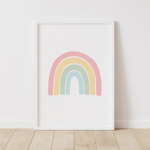 Pastel Rainbow Kinderzimmer Decor Poster