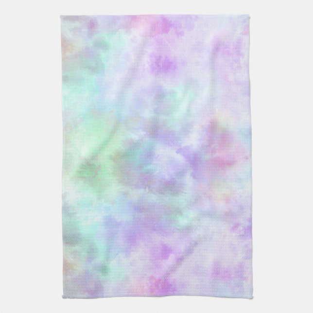 Pastel Rainbow Krawatte-Dye Aquarellmalerei Geschirrtuch (Vertikal)