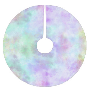 Pastel Rainbow Krawatte-Dye Aquarellmalerei Polyester Weihnachtsbaumdecke