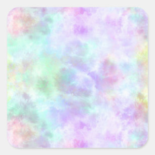 Pastel Rainbow Krawatte-Dye Aquarellmalerei Quadratischer Aufkleber