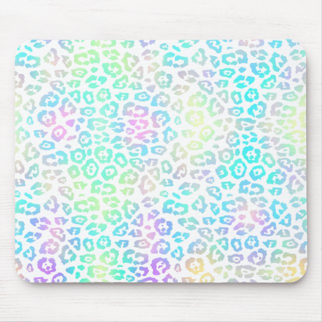 Pastel Rainbow Leopard Muster Mousepad (Vorne)