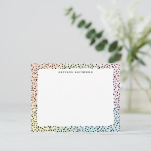 Pastel Rainbow Leopard Personal Stationery Card Einladung