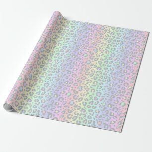 Pastel Rainbow Leopard Print Geschenkpapier