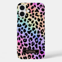 Pastel Rainbow Leopard Print Monogrammed