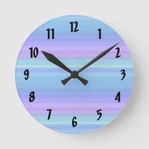 Pastel Rainbow Lila grüne Uhr