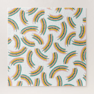 Pastel Rainbow Lines: Vintag nahtlos Puzzle