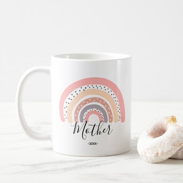 Pastel Rainbow Mama Niedliche Kaffee Tasse (Mit Donut)