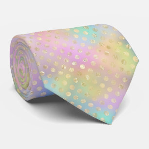 Pastel Rainbow mit Gold Geblüht Neck Tie Krawatte