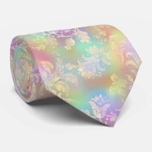 Pastel Rainbow mit Gold Geblüht Neck Tie Krawatte