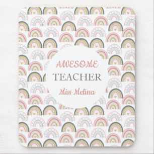 Pastel Rainbow mit Herzmuster Phantastischer Lehre Mousepad