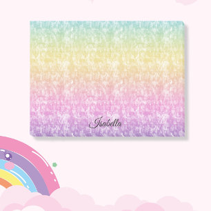 Pastel Rainbow mit Namen in Script-Post-It-Notes Post-it Klebezettel