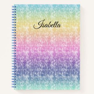 Pastel Rainbow mit Skriptname oder Text Notizbuch