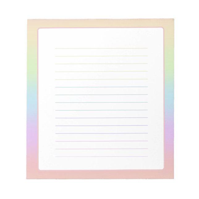 Pastel Rainbow Notepad Notizblock (Vorderseite)
