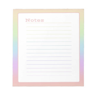 Pastel Rainbow Notizblock