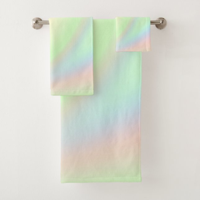 Pastel Rainbow of Color Badhandtuch Set (Insitu)