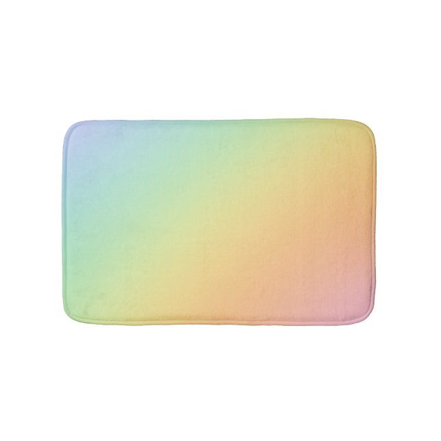 Pastel Rainbow Ombre Gradient Blur Abstract Design Badematte (Vorderseite)