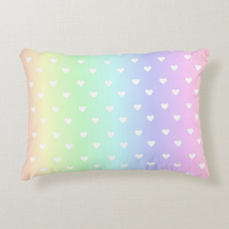 Pastel Rainbow Ombre Herzmuster Dekokissen
