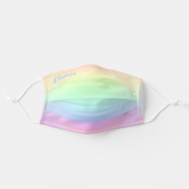Pastel Rainbow Ombre Mund-Nasen-Maske Aus Stoff