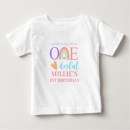 Pastel Rainbow ONEderful 1. Birthday Baby T - Shir Baby T-shirt