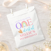 Pastel Rainbow ONEderful 1st Birthday Favor bags