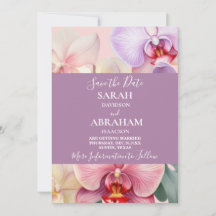 Pastel Rainbow Orchids Save the Date