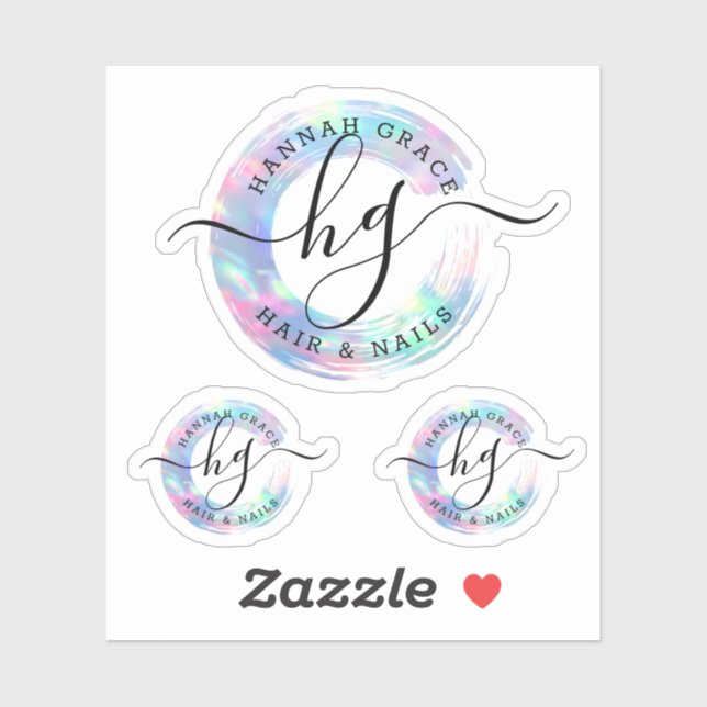 Pastel Rainbow Paint Swash Chic Logo Custom Decal Aufkleber (Blatt)
