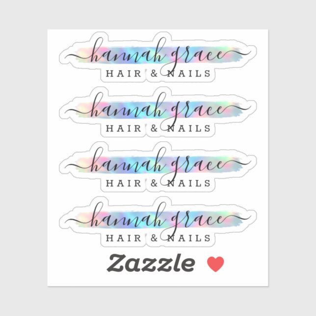 Pastel Rainbow Paint Swash Chic Logo Custom Decal Aufkleber (Blatt)