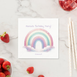 Pastel Rainbow Paper Napkins – Birthday Party Serviette