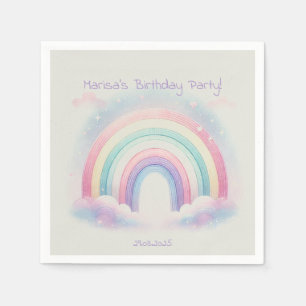 Pastel Rainbow Paper Napkins - Geburtstagspartei Serviette
