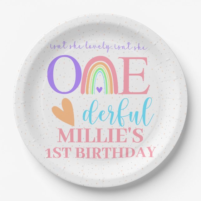 Pastel Rainbow Paper Teller & Bowls (Vorderseite)