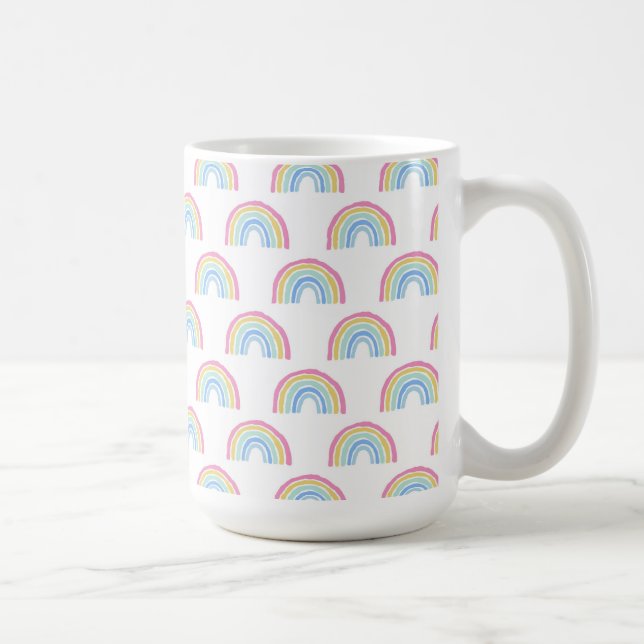 Pastel Rainbow Pattern Kaffeetasse (Rechts)