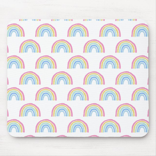 Pastel Rainbow Pattern Mousepad (Vorne)