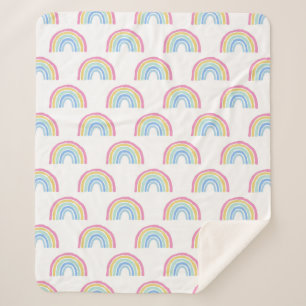 Pastel Rainbow Pattern Sherpadecke