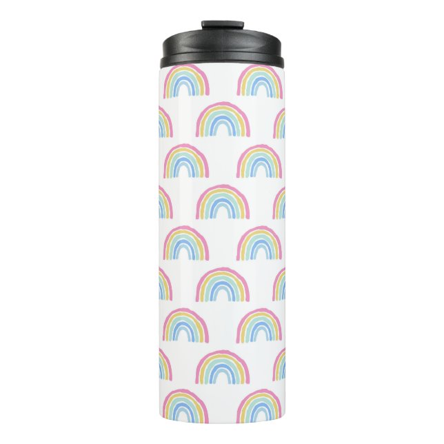 Pastel Rainbow Pattern Thermosbecher (Vorderseite)