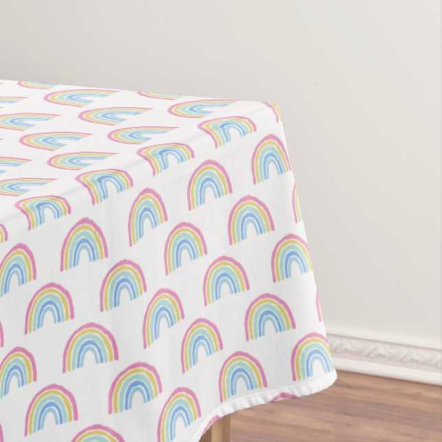 Pastel Rainbow Pattern Tischdecke (Beispiel)
