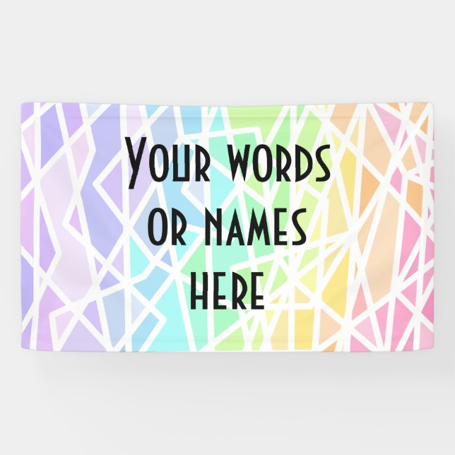 Pastel Rainbow Personalisiert Banner (Horizontal)