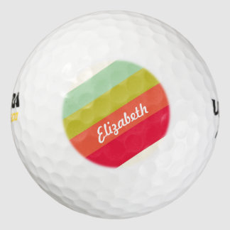 Pastel Rainbow Personalisiert Name Golfball