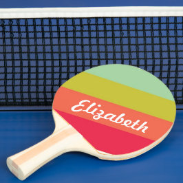 Pastel Rainbow Personalisiert Name Tischtennis Schläger