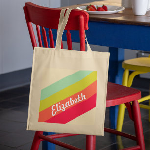 Pastel Rainbow Personalisiert Name Tragetasche