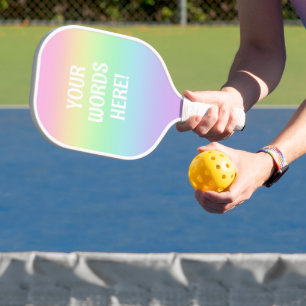 Pastel Rainbow Personalisiert Pickleball Schläger