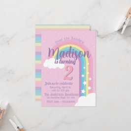 Pastel Rainbow Pink Einladung