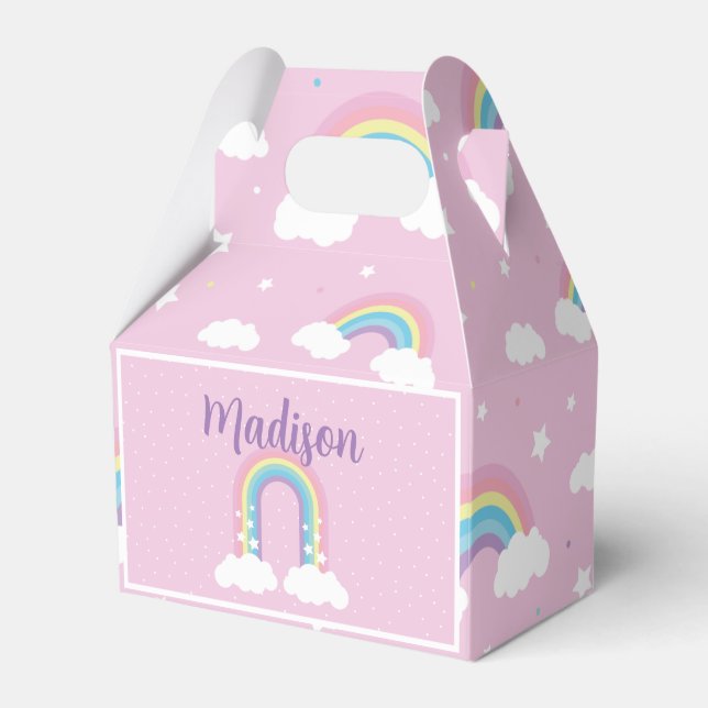 Pastel Rainbow Pink Favor Box Geschenkschachtel (Vorderseite)