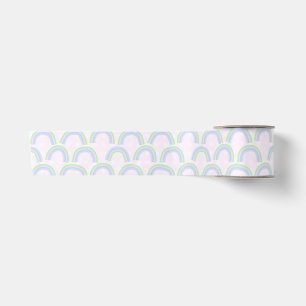 Pastel Rainbow Pink Satinband