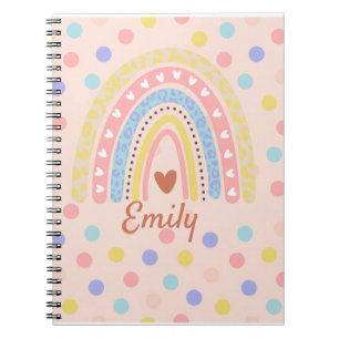 Pastel Rainbow Polka Dot School , Niedlich Back-to Notizblock