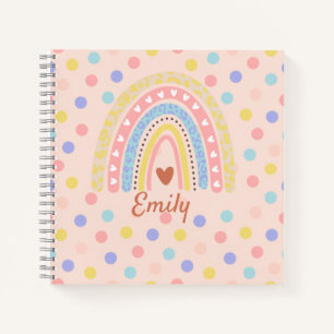 Pastel Rainbow Polka Dot School , Niedlich Back-to Notizbuch